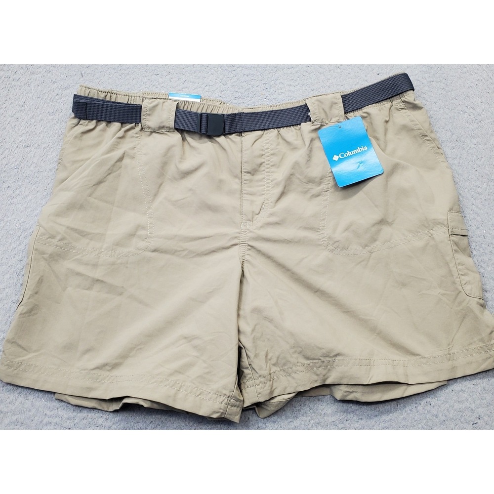 Columbia Sandy River Cargo Shorts Womens XL Tan Court Regular Fit Belted AL4572